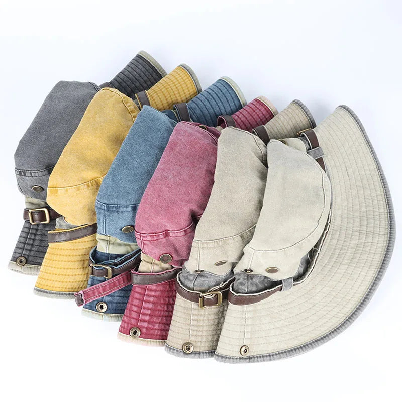 Bucket Hat With Leather Belt Men Women Sunhat 2026