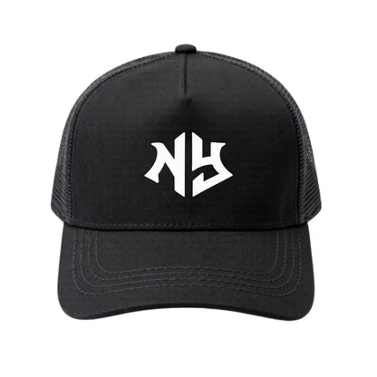 NEW YORK Printed Trucker Mesh Hat Adjustable Snapback Dad Hat Breathable Outdoor Sun Baseball Cap