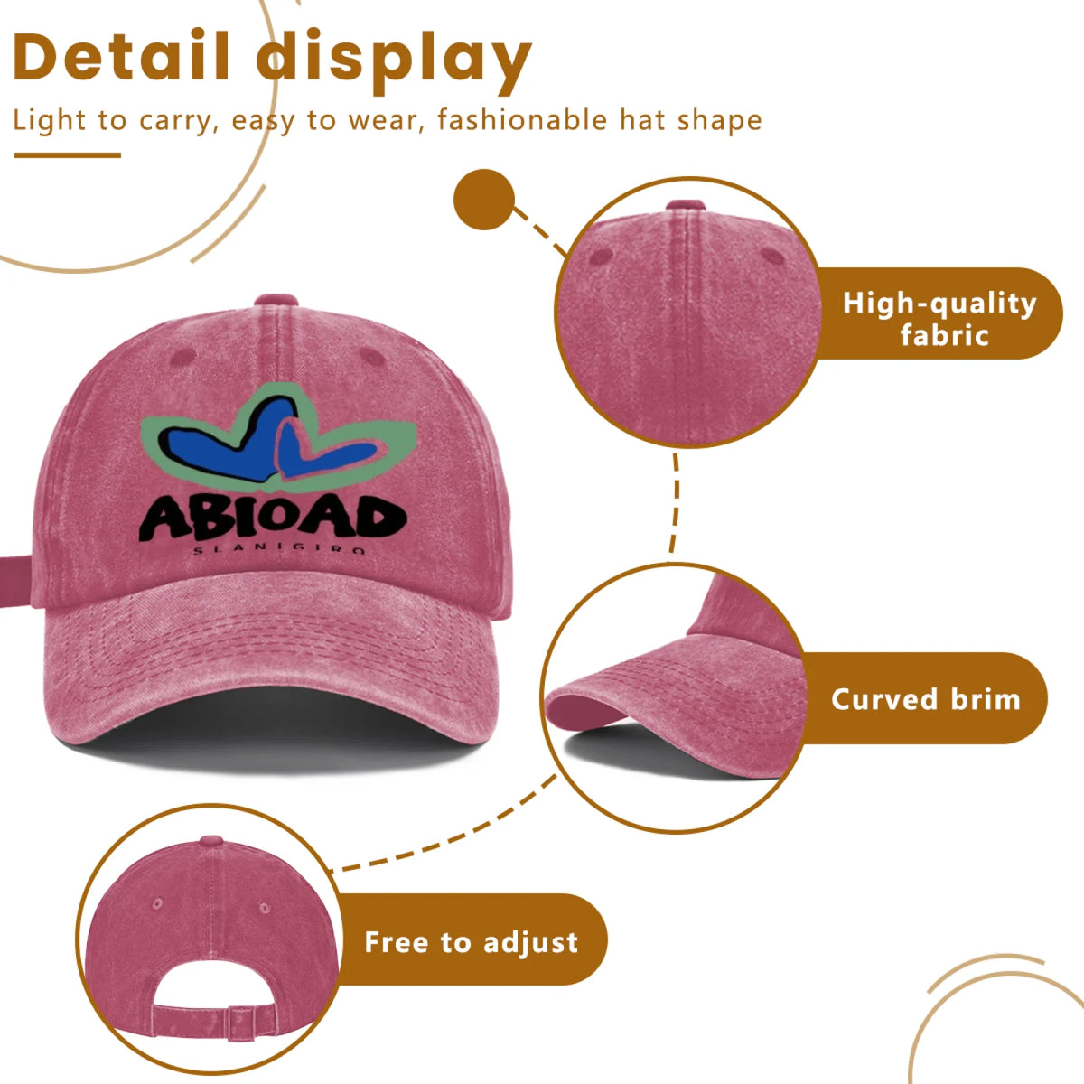 Vintage Washed Baseball Cap Unisex Distressed Abstract Graphic Embroidered Adjustable Hat