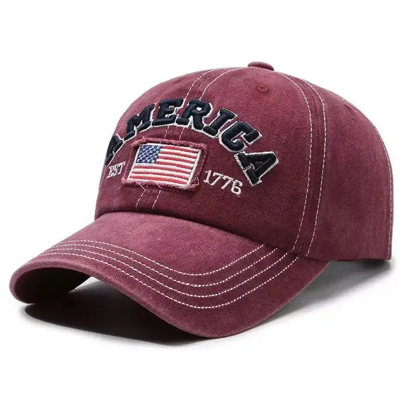 Vintage Washed Denim Snapback Peaked Cap