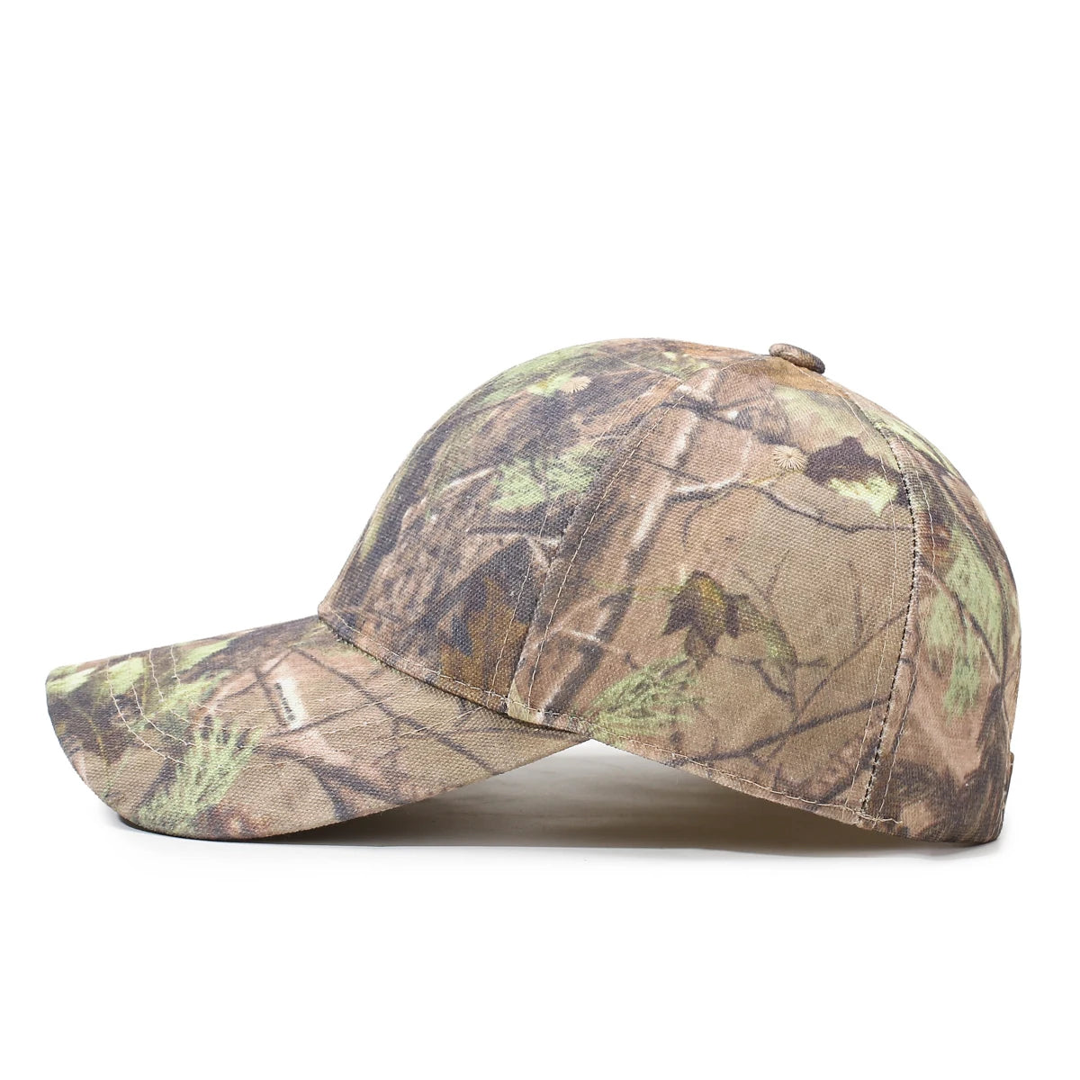 Baseball Cap With Leaf Jungle Camouflage Pattern For Outdoor Wilderness Hiking
