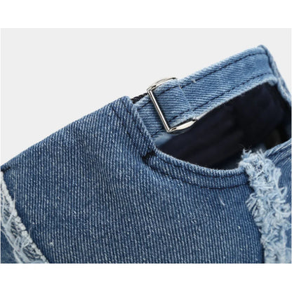 Japanese Vintage Distressed Denim Baseball Cap