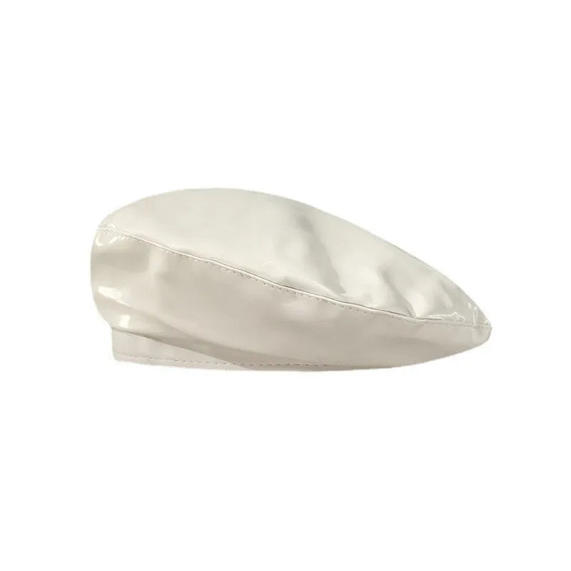 Korean Pu Bright Leather Beret Spring And Summer British