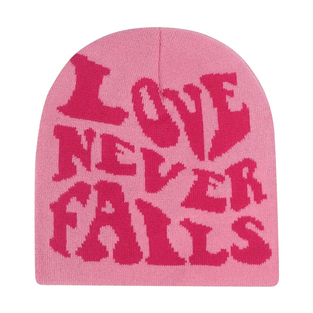 Y2K Letter Knitted Winter Autumn Beanie Cap Men Women