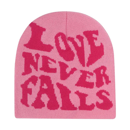 Y2K Letter Knitted Winter Autumn Beanie Cap Men Women