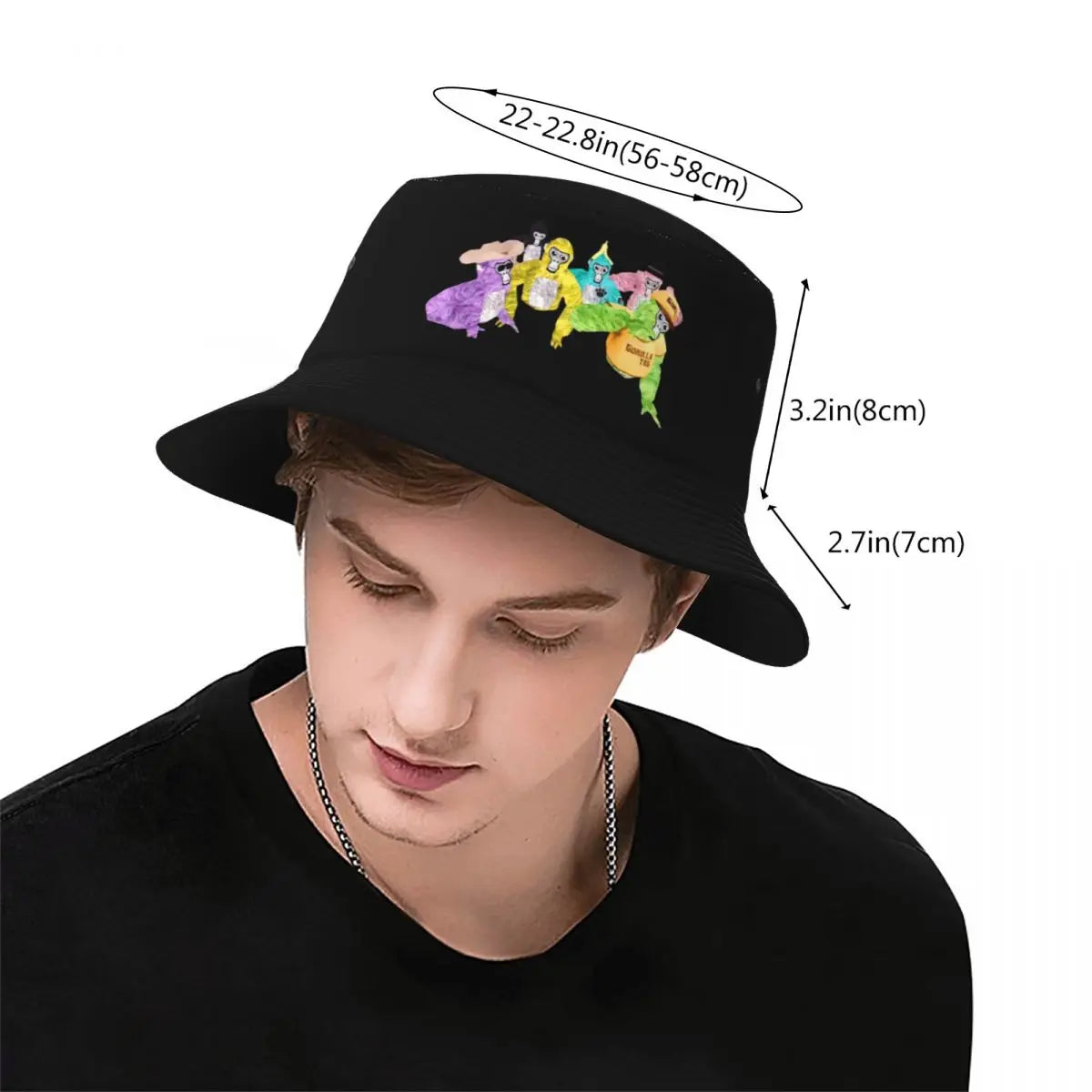 Gorilla Tag Monkey Bucket Hats Panama Hat Children Bob Fisherman Hats
