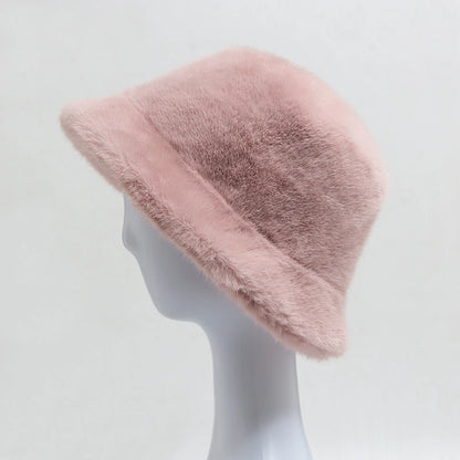 New Women Bucket Hat Faux Casual Fisherman Caps For Ladies