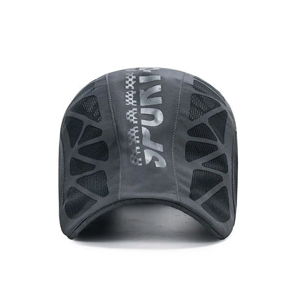 Unisex Breathable Mesh Flat Cap Quick Dry