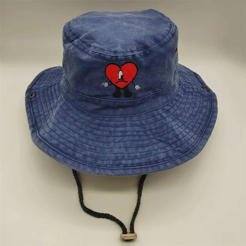 Cotton Embroidered Bad Bunny Fisherman Hat