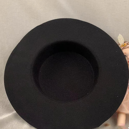 Elegant Cloth Tops Hat Black Felt Masquerade Party Hats Lightweight Cosplay
