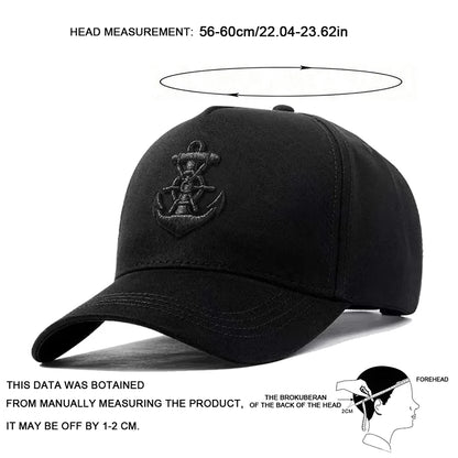 Unisex Ship Anchor Embroidery Baseball Caps Outdoor Adjustable Casual Hats Dad Hat Sunscreen Hat