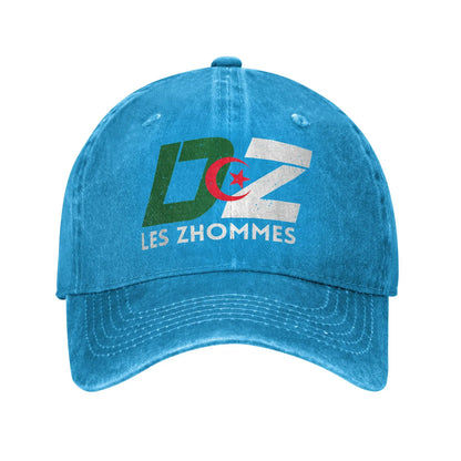 DZ Algeria Supporter Algerian Djazair Baseball Cap Vintage Distressed Denim