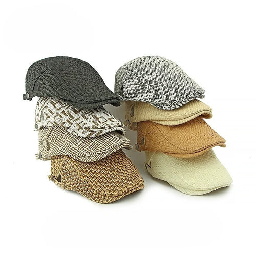Men's Straw Beret Spring/Summer Sun Protection Hat