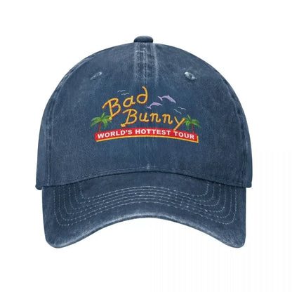 Vintage Washed Cotton Bad Bunny Un Verano Sin Ti Reggae Beach Baseball Cap
