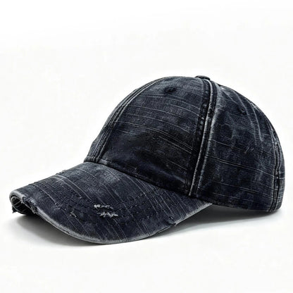 Washed Distressed Texture, Perforated Holes, Glossy Board Baseball Cap