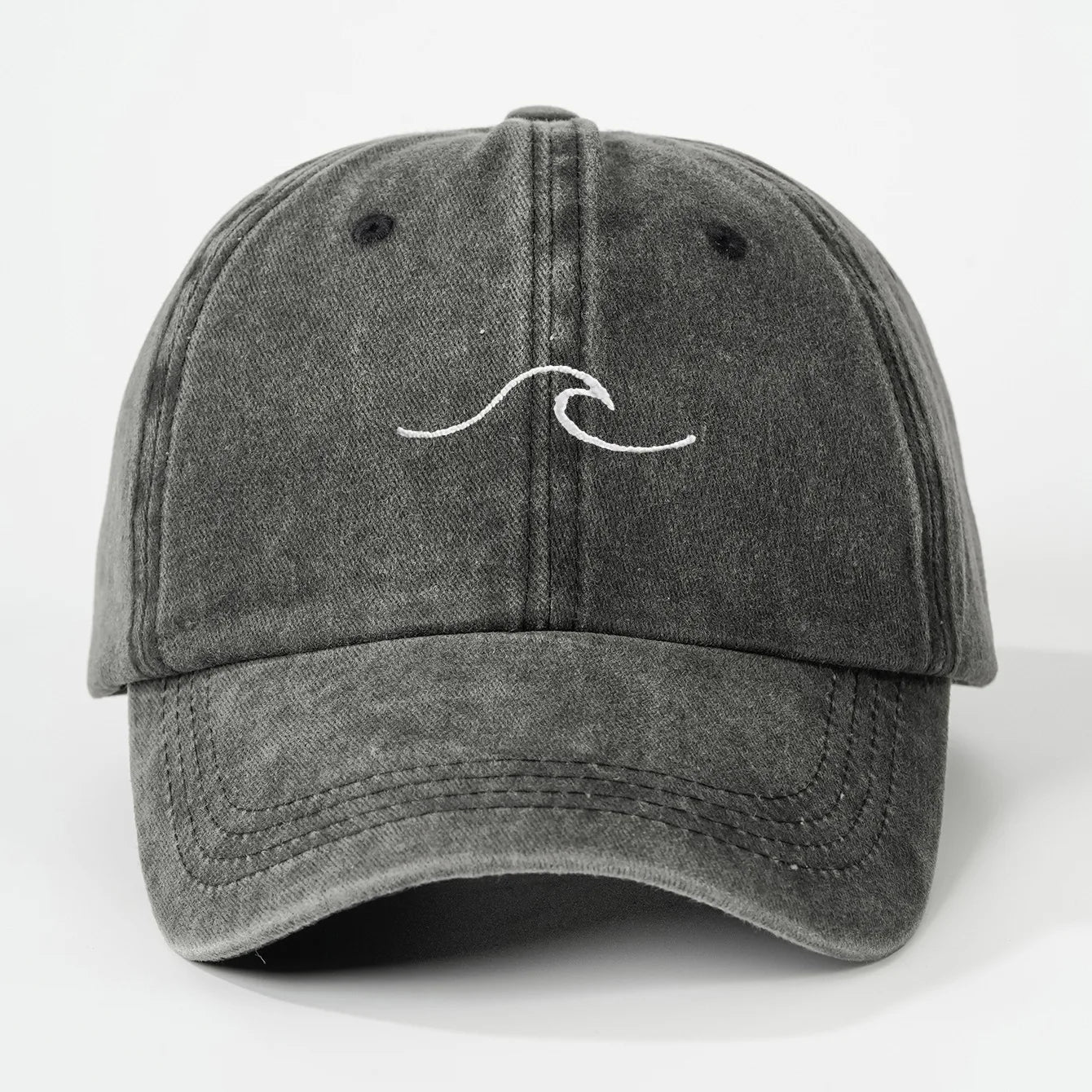 Simple Wave Ripple Embroidery Baseball Cap
