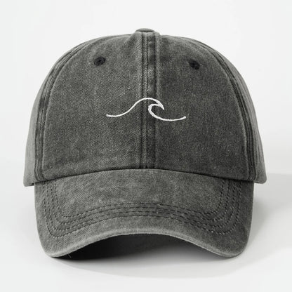 Simple Wave Ripple Embroidery Baseball Cap