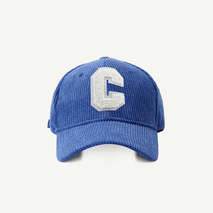 Corduroy Baseball Cap Ladirs Fashion C Letter