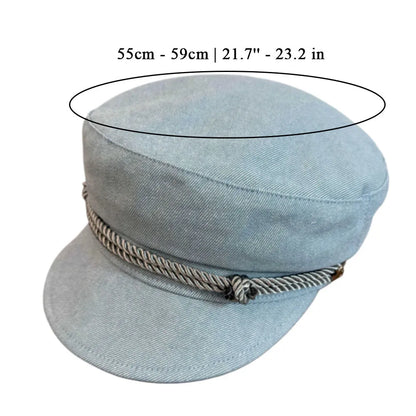 Double Rope Braid Flat Top Cap Painter Hat Duckbill Cap