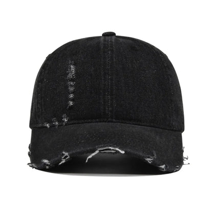 High Quality Perforated Denim Hat, Vintage Baseball Cap