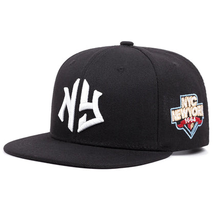 Men's Fashion Letter NY1664 Embroidered Snapback Hat Hip Hop Cap