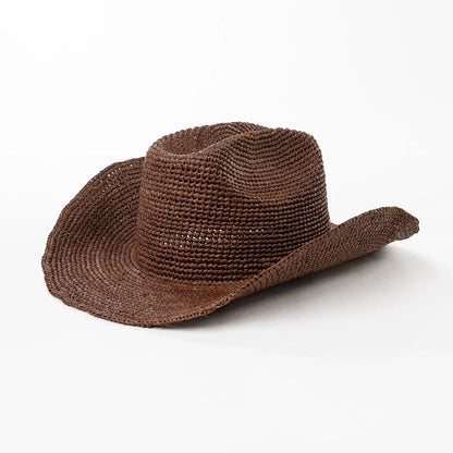 Ins Blogger Vacation 100%Raffia Cowboy Sun Hats