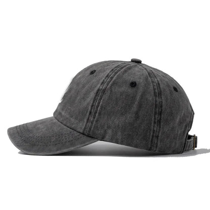 Washed Embroidered Letter Cap Retro Face Small Soft Top Baseball Cap Spring And Autumn Travel Sun Protection Hat