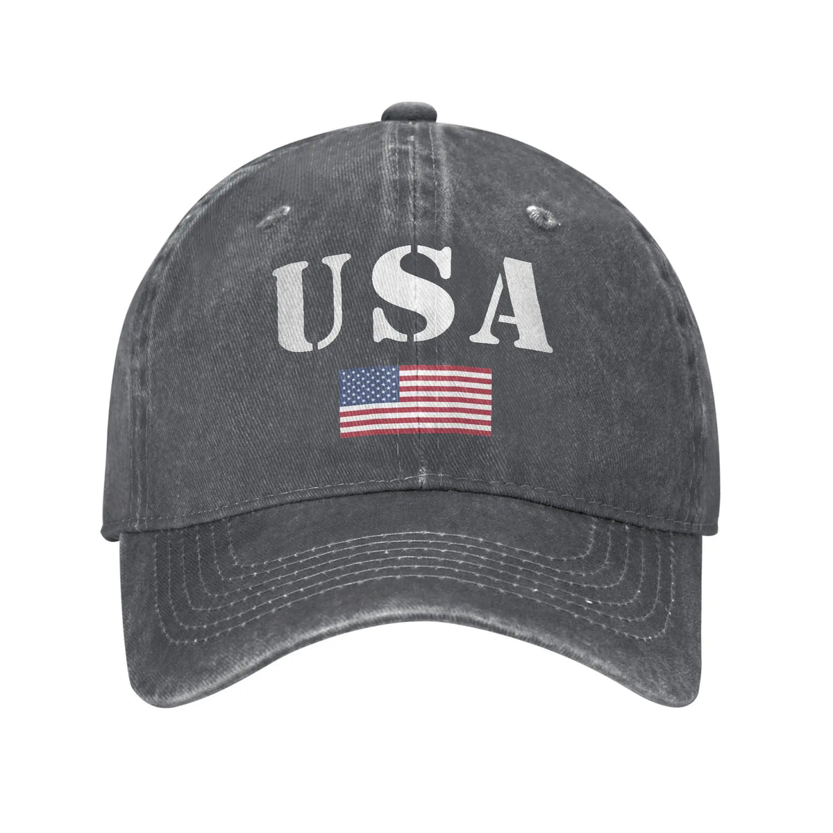 USA Vintage Military With United States Flag Baseball Cap