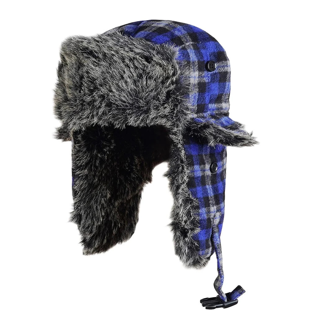 Lumberjack Plaid Aviator Trapper Hat