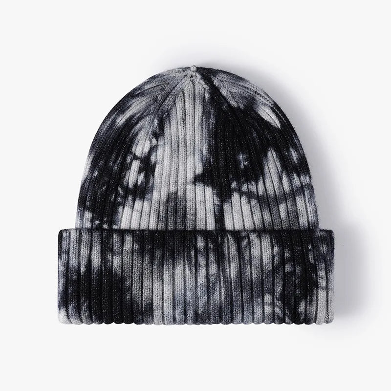 Autumn Winter Fashion Hat Tie Dye Knitted Beanie