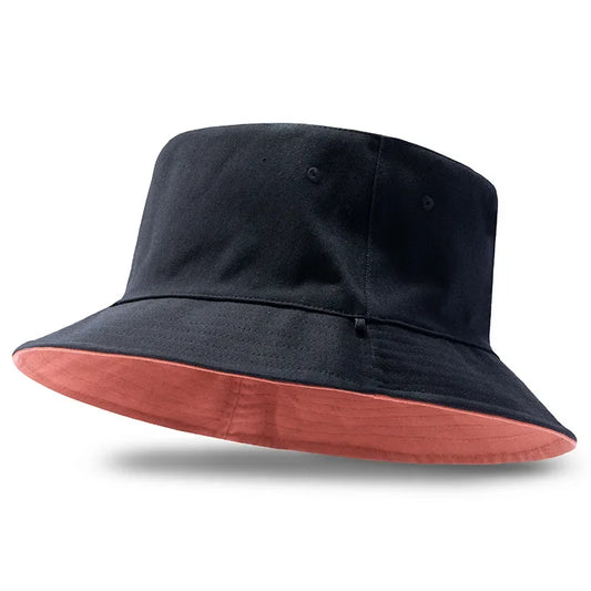 Reversible Bucket Hat Lady Summer Cotton Wide Brim Sun Caps