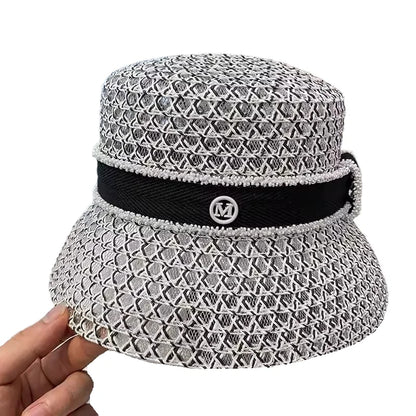 Women's Spring And Summer British Houndstooth Top Hats
