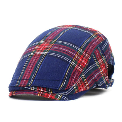 Unisex Plaid Vintage Beret Hats Men Women British Painters Newsboy Hat