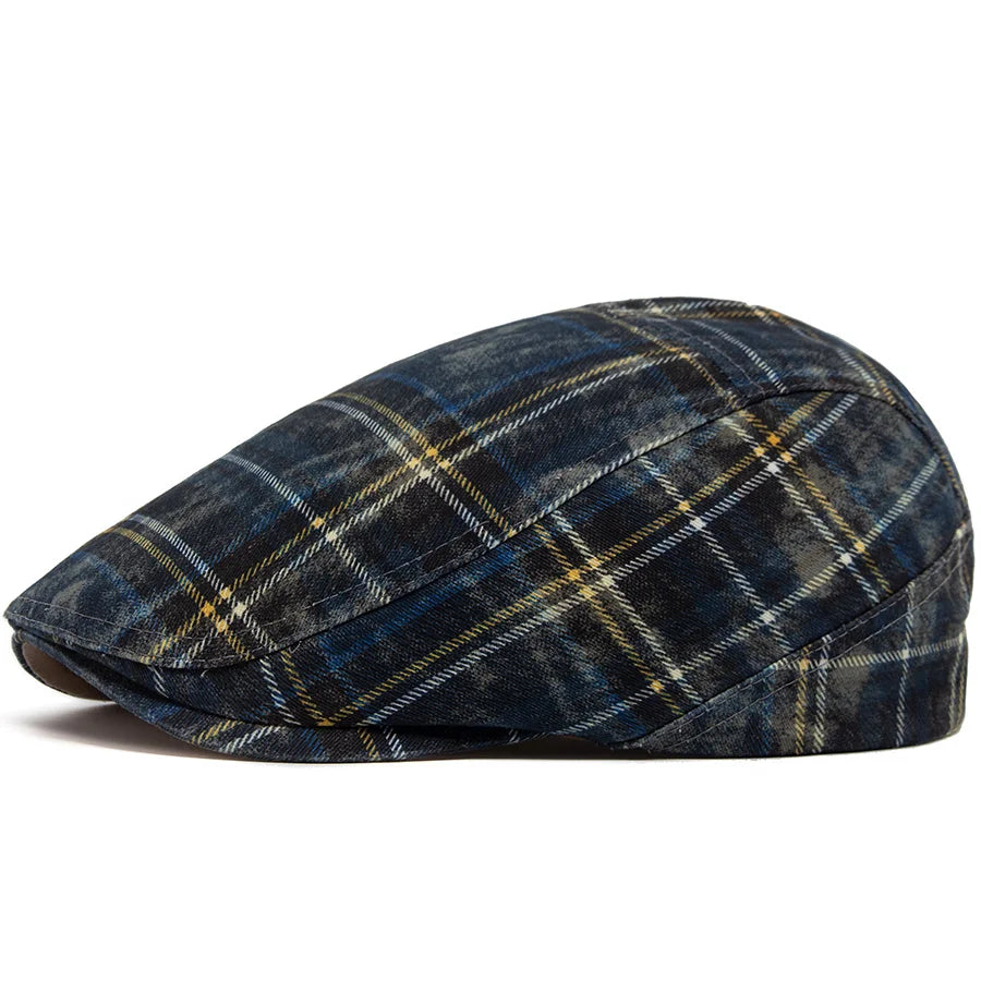 Y2k Plaid Beret Summer Women Hat Vintage Caps For Men