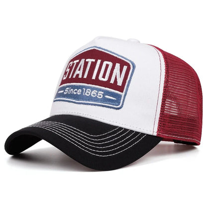 Unisex Baseball Cap Classic Station Letter Pattern Mesh Cap Men And Women