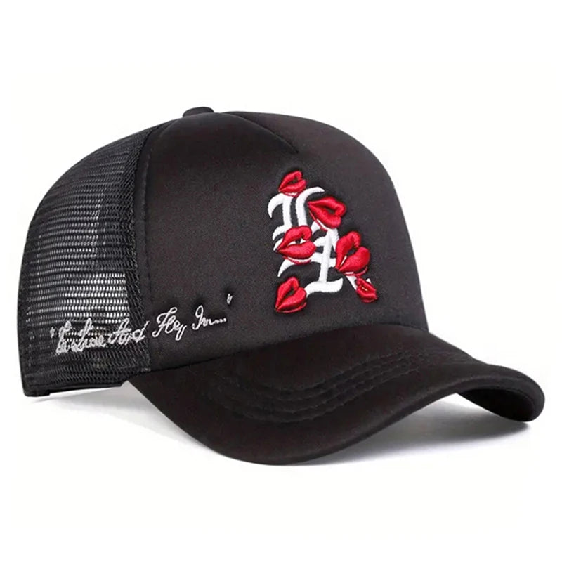 Baseball Hat LA Lipprint Embroidered HipHop