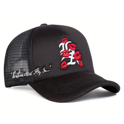 Baseball Hat LA Lipprint Embroidered HipHop