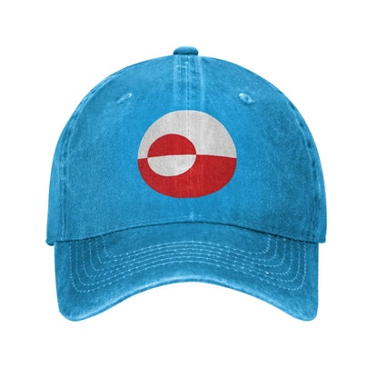 Summer Greenland Baseball Cap Sun Adjustable Print Washed Trucker Hat Men