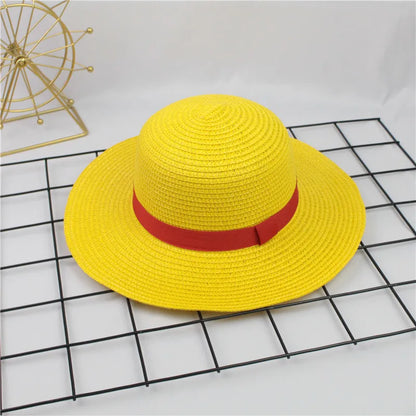 Brown Luffy Unisex Flat Straw Hat
