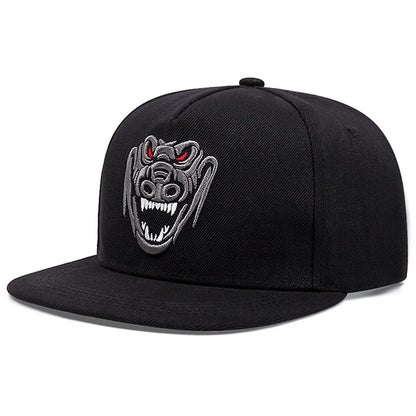Personalized Hip Hop Hat Animal Embroidered Flat Edge Hat Outdoor Daily Decoration Hat Sunshade Hat Unisex Baseball Hat