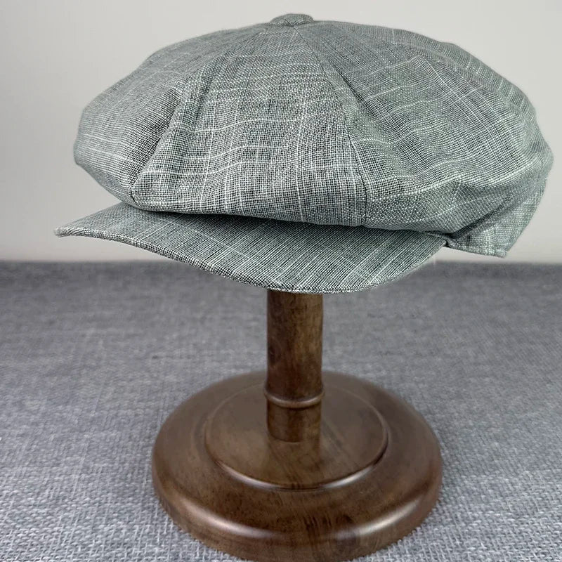 Summer Octagonal Caps Flax Breathable Gatsby Cap Fashion Beret British Hats For Women