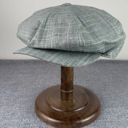 Summer Octagonal Caps Flax Breathable Gatsby Cap Fashion Beret British Hats For Women