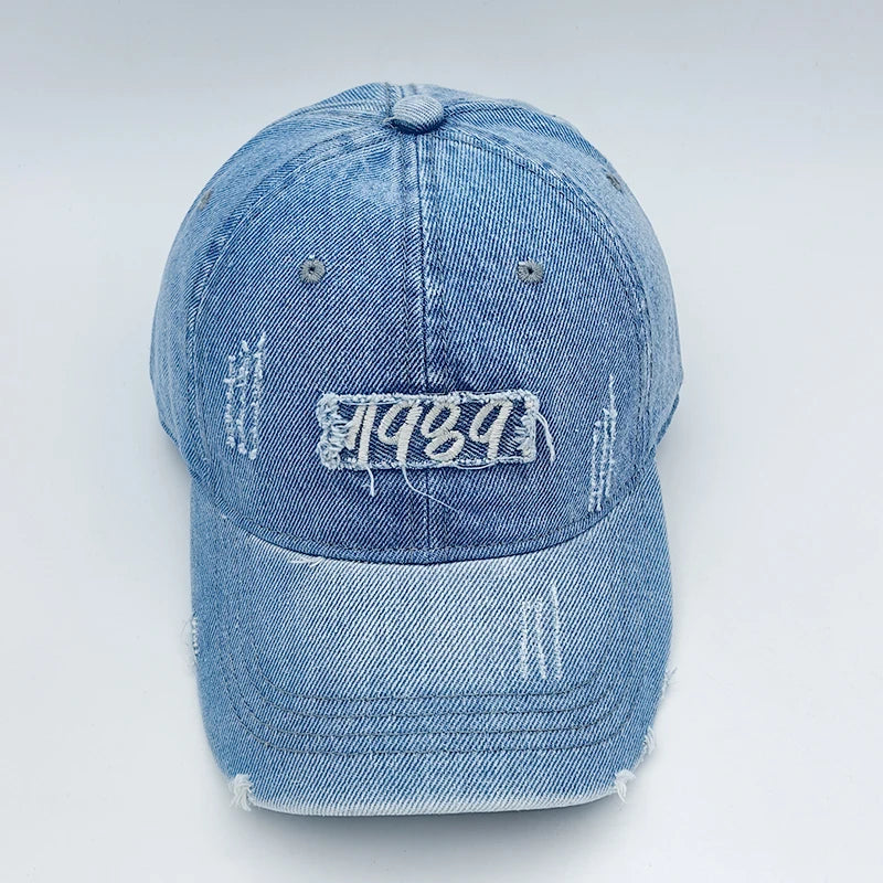 Denim Unstructured Baseball Cap For Men Women