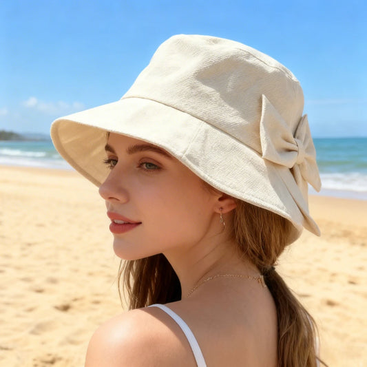 Big Bow Bucket Hat Women Women's Anti-UV Outdoor Bucket Hats