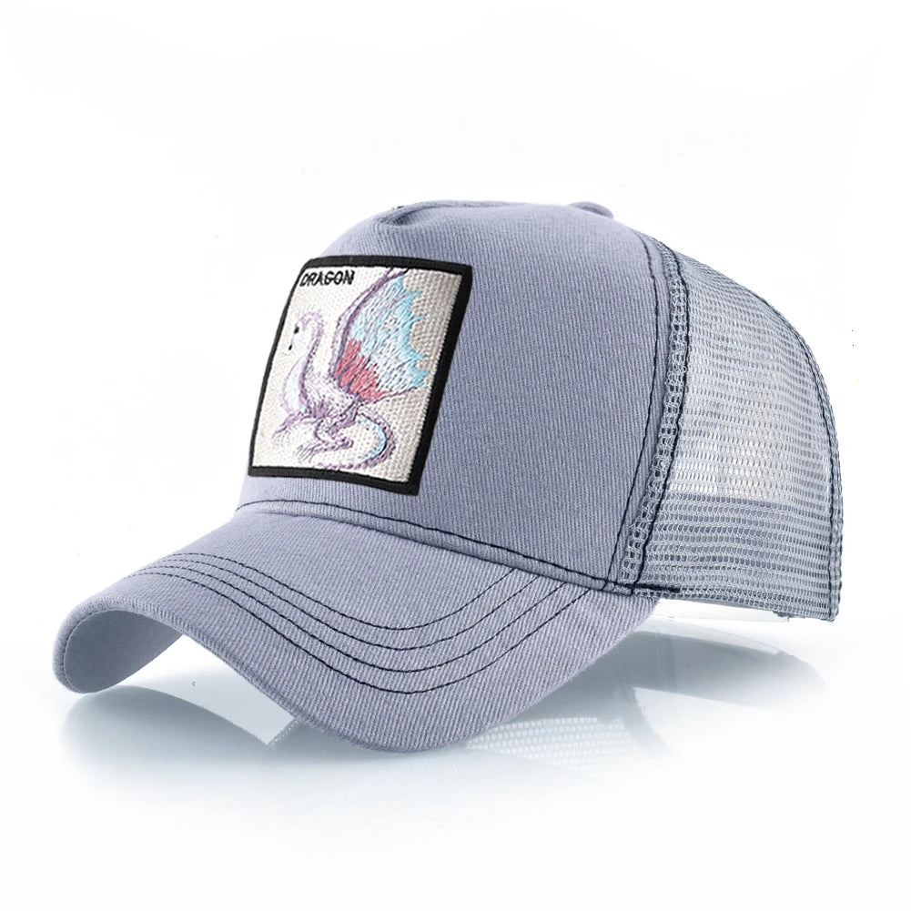Embroidery Dragon Baseball Cap Men Outdoor