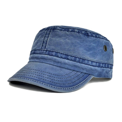 Denim Army Cap Men Washed Cotton Bucket Hat
