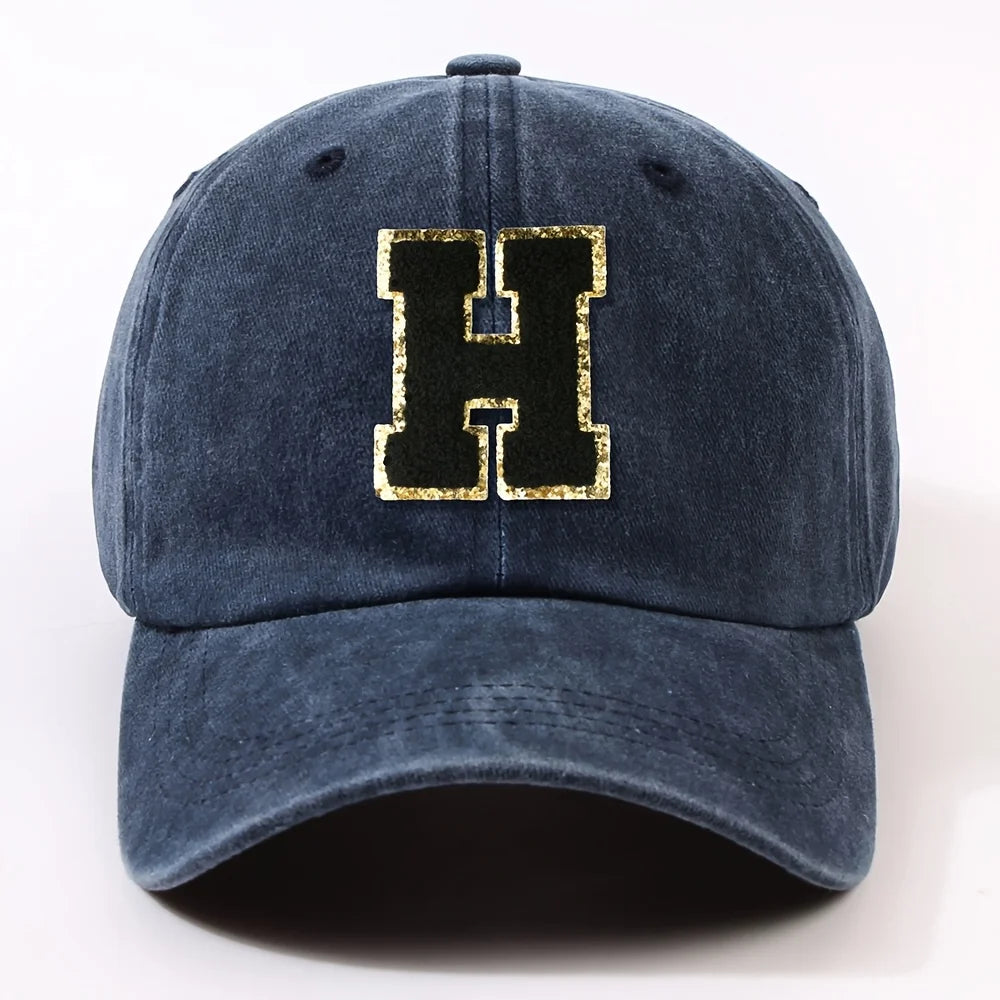 Fashionable 26 Letter Stick Label Hip-Hop Baseball Cap Hat for Men and Women