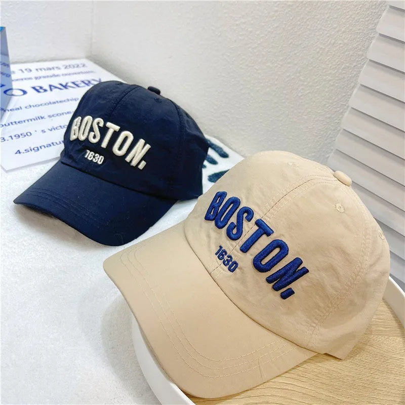 Quick Drying Children Baseball Cap Summer Sun Hat Adjustable Letter Embroidered Hat For Boys Girls