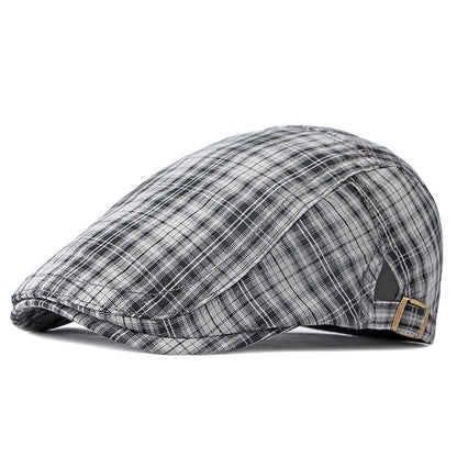 Casual Plaid Hats Men Berets Summer Herringbone Newsboy Cap