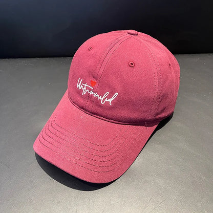 Fashion Korean Style Love Embroidery Letter Baseball Cap